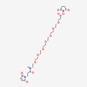molecular formula C28H43N3O14 B8116338 Mal-amido-PEG7-NHS ester 