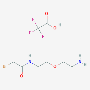 molecular formula C8H14BrF3N2O4 B8116344 N-(2-(2-Aminoethoxy)ethyl)-2-bromoacetamide 2,2,2-trifluoroacetate 
