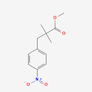 molecular formula C12H15NO4 B8116425 Methyl 2,2-dimethyl-3-(4-nitrophenyl)propanoate 