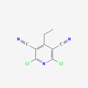 molecular formula C9H5Cl2N3 B8116628 2,6-Dichloro-4-ethylpyridine-3,5-dicarbonitrile 