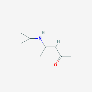 molecular formula C8H13NO B8116761 3-Penten-2-one, 4-(cyclopropylamino)- 