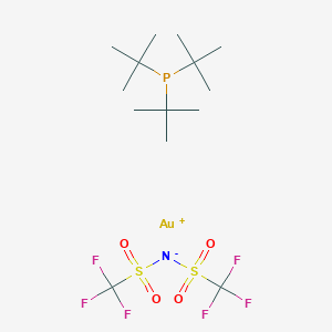 molecular formula C14H27AuF6NO4PS2 B8116763 Tri-tert-butylphosphine gold(i) bis(trifluoromethylsulfonyl)imide 
