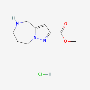 molecular formula C9H14ClN3O2 B8117660 Methyl 5,6,7,8-tetrahydro-4H-pyrazolo[1,5-A][1,4]diazepine-2-carboxylate hydrochloride 