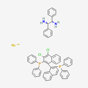 molecular formula C58H46Cl2N2P2Ru+2 B8117809 Dichloro[(S)-(-)-2,2'-bis(diphenylphosphino)-1,1'-binaphthyl][(1S,2S)-(-)-1,2-diphenylethylenediamine]ruthenium(II) 