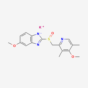 molecular formula C17H18KN3O3S B8117895 potassium;5-methoxy-2-[(4-methoxy-3,5-dimethylpyridin-2-yl)methylsulfinyl]benzimidazol-1-ide 