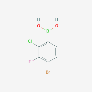 molecular formula C6H4BBrClFO2 B8117967 4-Bromo-2-chloro-3-fluorobenzeneboronic acid 