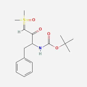 molecular formula C17H25NO4S B8118227 Sulfur, [(3S)-3-[[(1,1-dimethylethoxy)carbonyl]amino]-2-oxo-4-phenylbutylidene]dimethyloxo-, (T-4)- 