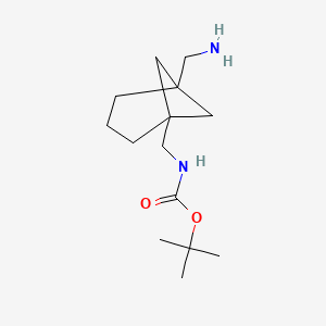 molecular formula C14H26N2O2 B8118557 Tert-butyl ((5-(aminomethyl)bicyclo[3.1.1]heptan-1-yl)methyl)carbamate 
