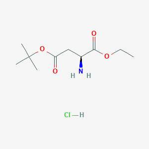 molecular formula C10H20ClNO4 B8118679 Aspartic acid, 4-tert-butyl 1-ethyl ester, hydrochloride 