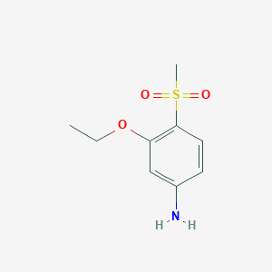 molecular formula C9H13NO3S B8118842 3-Ethoxy-4-methanesulfonylaniline 