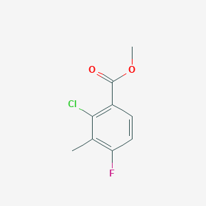 molecular formula C9H8ClFO2 B8119332 Methyl 2-chloro-4-fluoro-3-methylbenzoate 