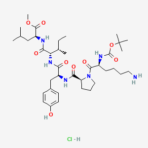 molecular formula C38H63ClN6O9 B8119621 Boc-(Lys9)-Neurotensin (9-13)-methyl ester hydrochloride (Boc-L-Lys-L-Pro-L-Tyr-L-Ile-L-Leu-OMe) 