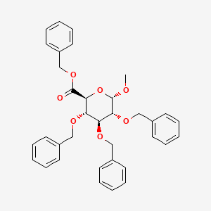 molecular formula C35H36O7 B8119712 Methyl 2,3,4-Tri-O-benzyl-alpha-D-glucuronic Acid, Benzyl Ester 