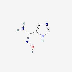 molecular formula C4H6N4O B8119788 N'-hydroxy-1H-imidazole-5-carboximidamide 