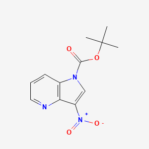 molecular formula C12H13N3O4 B8119805 tert-Butyl 3-nitro-1H-pyrrolo[3,2-b]pyridine-1-carboxylate 