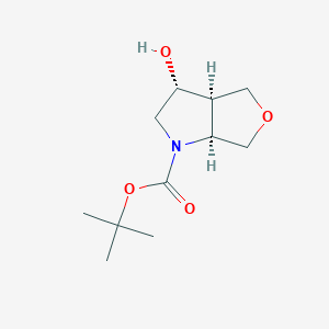 molecular formula C11H19NO4 B8119919 tert-butyl (3R,3aR,6aS)-3-hydroxy-2,3,3a,4,6,6a-hexahydrofuro[3,4-b]pyrrole-1-carboxylate CAS No. 1251014-36-4