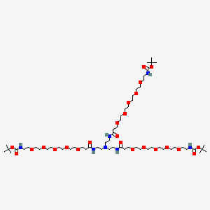 molecular formula C60H117N7O24 B8120133 Tri(Boc-NH-PEG5-amide)-amine 