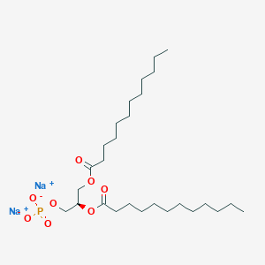 molecular formula C27H51Na2O8P B8120370 Sodium (R)-2,3-bis(dodecanoyloxy)propyl phosphate 