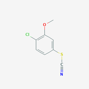 molecular formula C8H6ClNOS B8120599 1-Chloro-2-methoxy-4-thiocyanatobenzene 