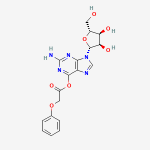 molecular formula C18H19N5O7 B8120985 [2-amino-9-[(2R,3R,4S,5R)-3,4-dihydroxy-5-(hydroxymethyl)oxolan-2-yl]purin-6-yl] 2-phenoxyacetate 