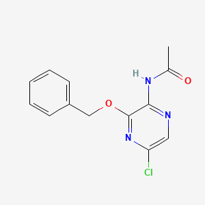 molecular formula C13H12ClN3O2 B8121253 N-(3-Benzyloxy-5-chloro-pyrazin-2-yl)-acetamide 