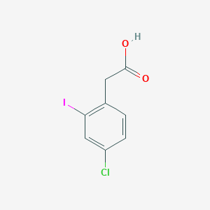 molecular formula C8H6ClIO2 B8121474 4-CHLORO-2-IODO-BENZENEACETIC ACID 