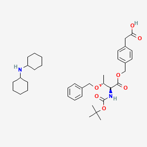 molecular formula C37H54N2O7 B8121595 N-cyclohexylcyclohexanamine;2-[4-[[(2S,3R)-2-[(2-methylpropan-2-yl)oxycarbonylamino]-3-phenylmethoxybutanoyl]oxymethyl]phenyl]acetic acid 