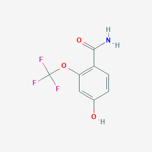 molecular formula C8H6F3NO3 B8121732 4-Hydroxy-2-(trifluoromethoxy)benzamide 