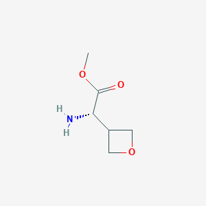 molecular formula C6H11NO3 B8121750 methyl (2S)-2-amino-2-(oxetan-3-yl)acetate 