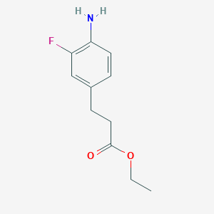molecular formula C11H14FNO2 B8121833 Ethyl 3-(4-amino-3-fluorophenyl)propanoate 
