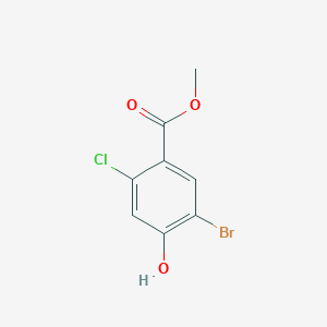 molecular formula C8H6BrClO3 B8121877 Methyl 5-bromo-2-chloro-4-hydroxybenzoate 