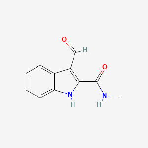 molecular formula C11H10N2O2 B8121992 3-formyl-N-methyl-1H-indole-2-carboxamide 