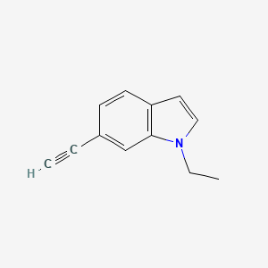 molecular formula C12H11N B8122303 1-Ethyl-6-ethynyl-1H-indole 