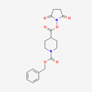 molecular formula C18H20N2O6 B8122345 1-O-benzyl 4-O-(2,5-dioxopyrrolidin-1-yl) piperidine-1,4-dicarboxylate 