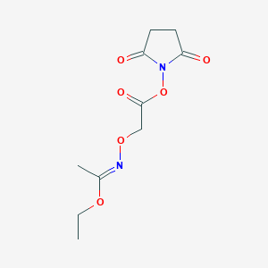 molecular formula C10H14N2O6 B8122941 N-(1-Ethoxyethylidene)-2-aminooxyacetic acid N-hydroxysuccinimidyl ester 