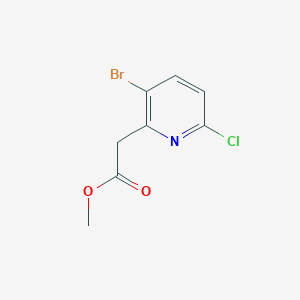 molecular formula C8H7BrClNO2 B8122981 Methyl 2-(3-bromo-6-chloro-2-pyridyl)acetate 