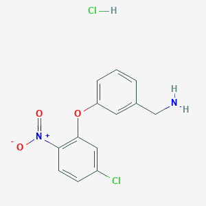 molecular formula C13H12Cl2N2O3 B8123076 3-(5-Chloro-2-nitro-phenoxy)-benzylamine hydrochloride 