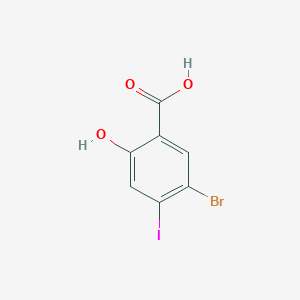 molecular formula C7H4BrIO3 B8123170 5-Bromo-2-hydroxy-4-iodobenzoic acid 