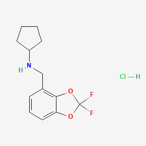 Cyclopentyl-(2,2-difluorobenzo[1,3]dioxol-4-ylmethyl)-amine hydrochloride