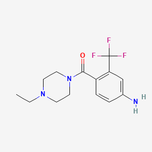 molecular formula C14H18F3N3O B8123393 (4-Amino-2-(trifluoromethyl)phenyl)(4-ethylpiperazin-1-yl)methanone 