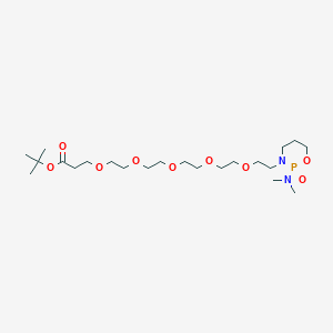 molecular formula C22H45N2O9P B8123557 Dimethylaminocyclophosphamide-PEG5-t-butyl ester 