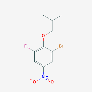 molecular formula C10H11BrFNO3 B8123640 1-Bromo-3-fluoro-2-isobutoxy-5-nitro-benzene 