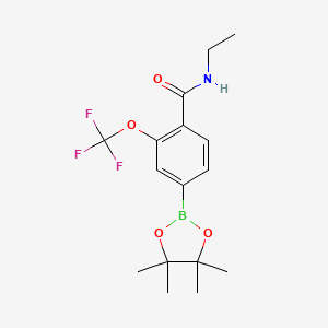 molecular formula C16H21BF3NO4 B8124045 N-Ethyl-4-(4,4,5,5-tetramethyl-[1,3,2]dioxaborolan-2-yl)-2-trifluoromethoxy-benzamide 