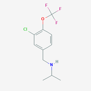molecular formula C11H13ClF3NO B8124055 (3-Chloro-4-trifluoromethoxy-benzyl)-isopropyl-amine 