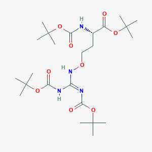 molecular formula C24H44N4O9 B8124253 tert-butyl (2S)-4-[[(E)-N,N'-bis[(2-methylpropan-2-yl)oxycarbonyl]carbamimidoyl]amino]oxy-2-[(2-methylpropan-2-yl)oxycarbonylamino]butanoate 
