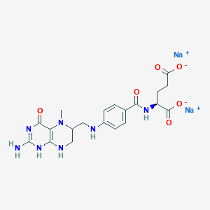 molecular formula C20H23N7Na2O6 B8124295 disodium;(2S)-2-[[4-[(2-amino-5-methyl-4-oxo-1,6,7,8-tetrahydropteridin-6-yl)methylamino]benzoyl]amino]pentanedioate 