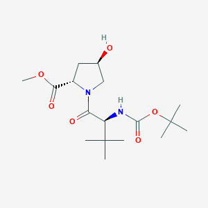 molecular formula C17H30N2O6 B8124398 Methyl (2S,4R)-1-[(S)-2-(Boc-amino)-3,3-dimethylbutanoyl]-4-hydroxypyrrolidine-2-carboxylate 