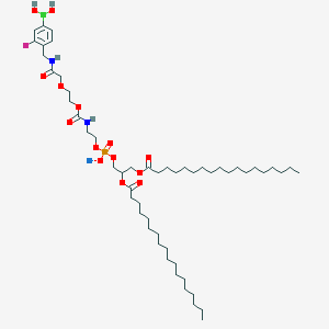 molecular formula C53H94BFN2NaO14P B8124558 sodium;2-[2-[2-[(4-borono-2-fluorophenyl)methylamino]-2-oxoethoxy]ethoxycarbonylamino]ethyl 2,3-di(octadecanoyloxy)propyl phosphate 