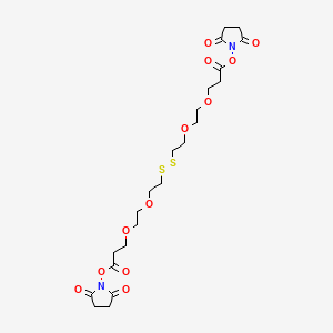 molecular formula C22H32N2O12S2 B8124657 Nhs-peg2-SS-peg2-nhs 