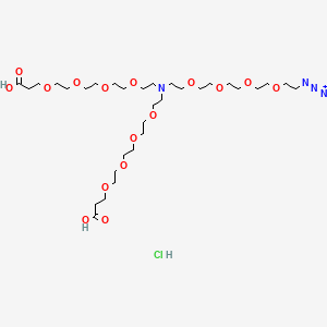 molecular formula C32H63ClN4O16 B8125015 N-(Azido-peg4)-n-bis(peg4-acid) hydrochloride salt 